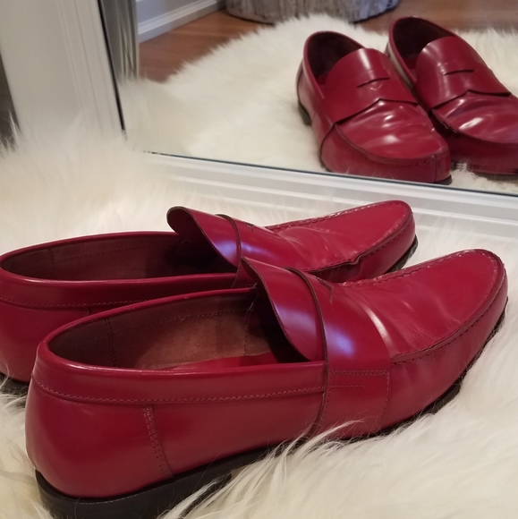 AUTHENTIC VINTAGE PRADA MEN'S SHOES, MADE IN ITALY SIZE USA 7, RED COLOR. - Picture 3 of 9